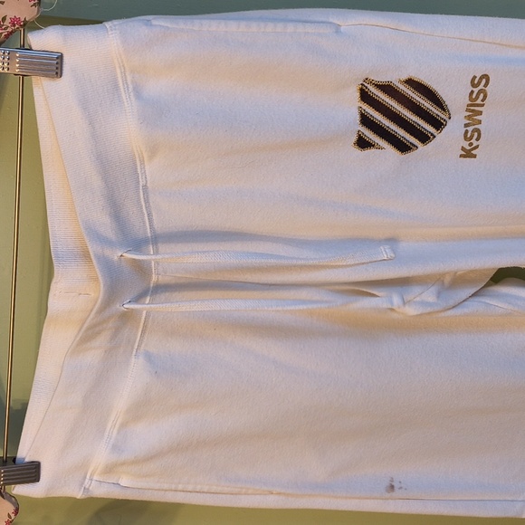 Women's K-Swiss Cream Gold  Logo Sweatpant Jogger M - Picture 6 of 10